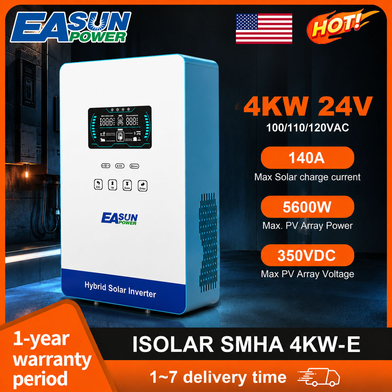 Grid Tie Inverter Limiter 2000W - EASUN POWER Onduleur Solaire Hors Réseau