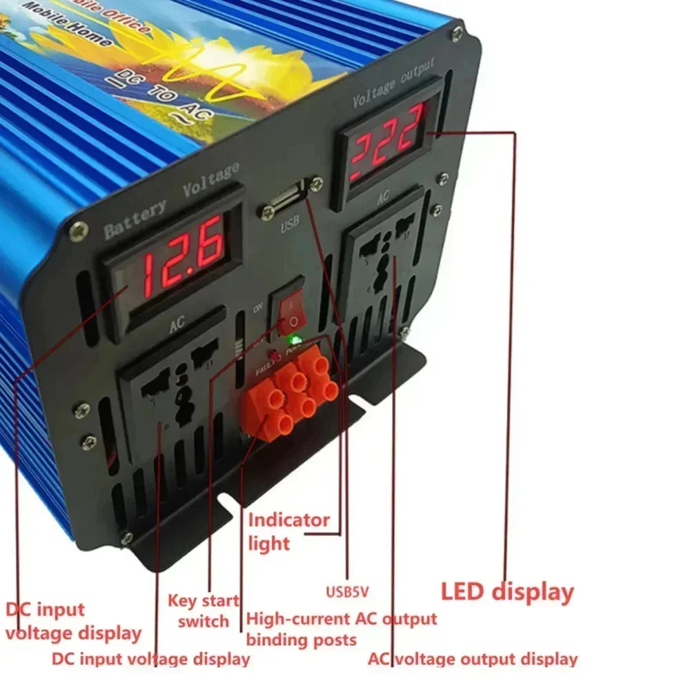 Onduleur solaire à onde sinuso - Pure Sine Wave Inverter 5000W 48V 220V avis et prix